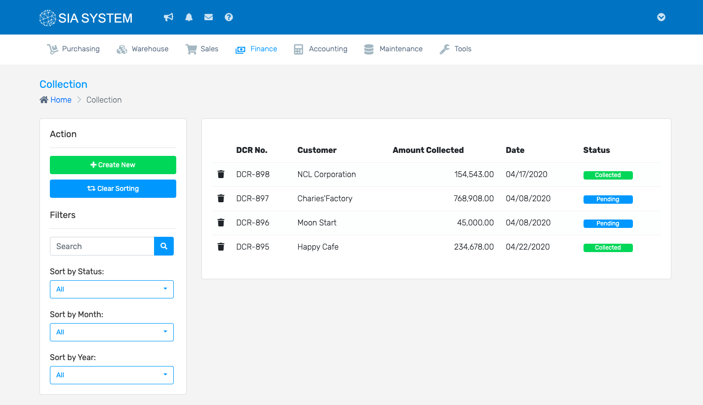 Track your customer transaction